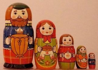 Russian Doll Colorful Family Cook