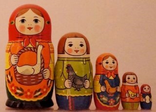 Russian Doll Colorful Family Goose
